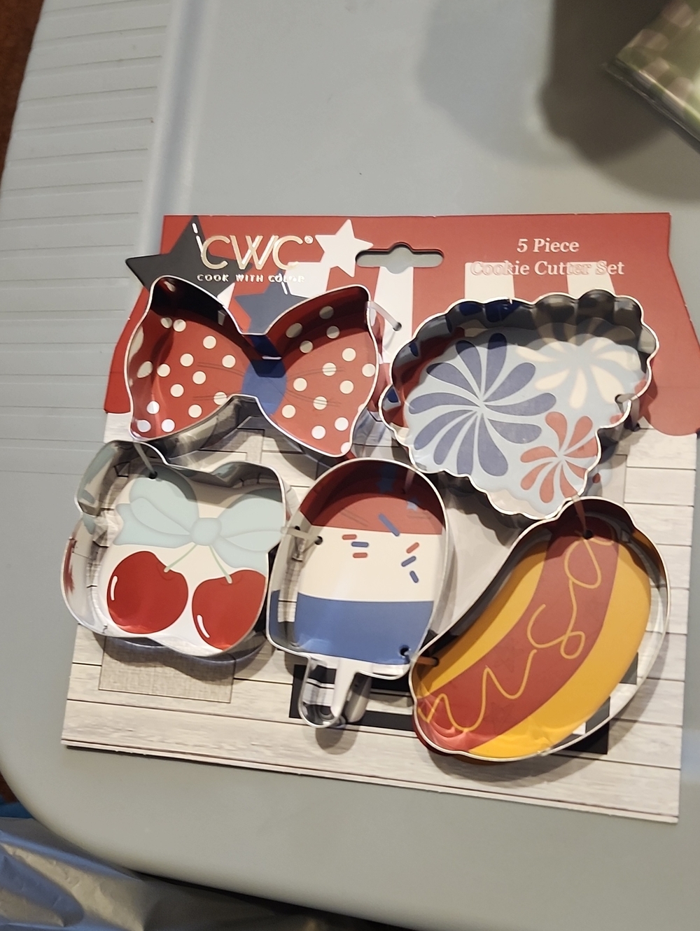 5-Piece Red & Blue Party Cookie Cutter Set